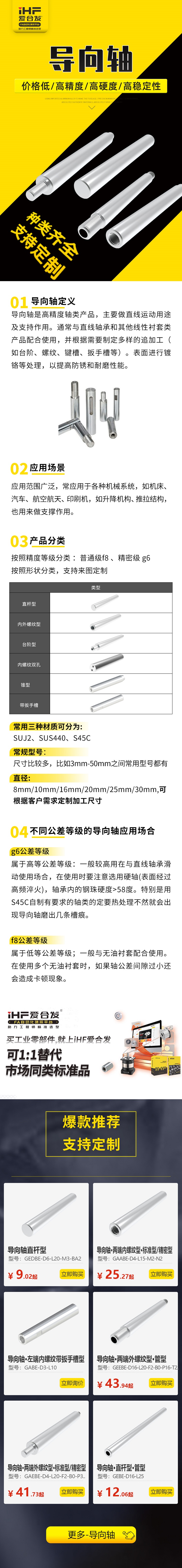 帶你30秒了解導向軸的產品分類，支持定制！